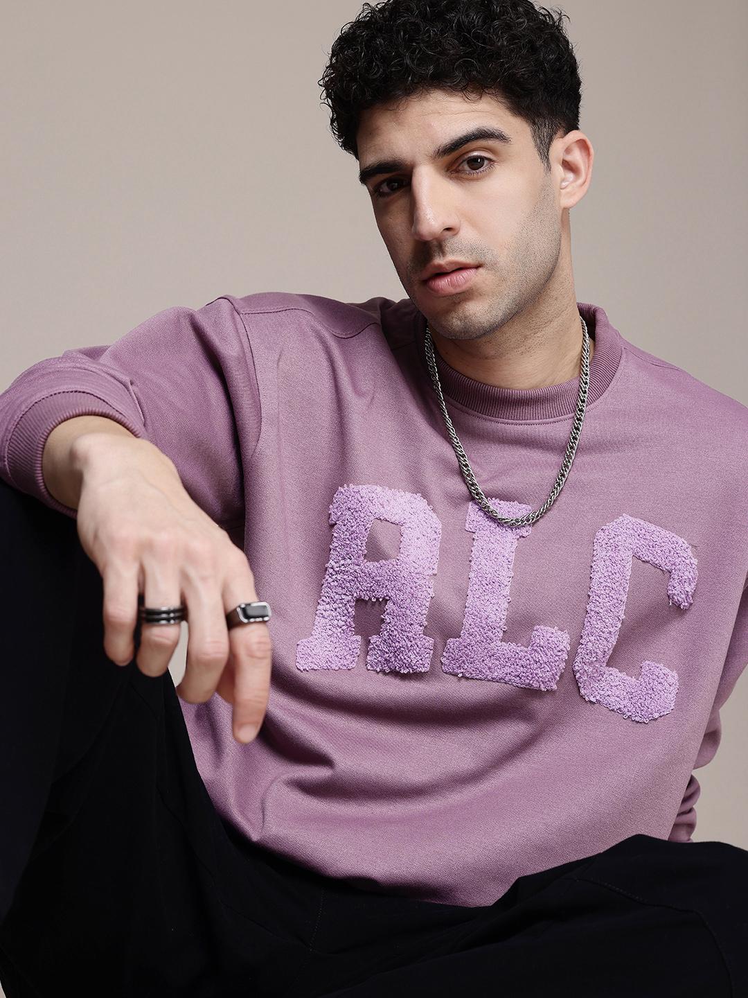 Roadster Self Typography Relaxed Fit Pullover Sweatshirt