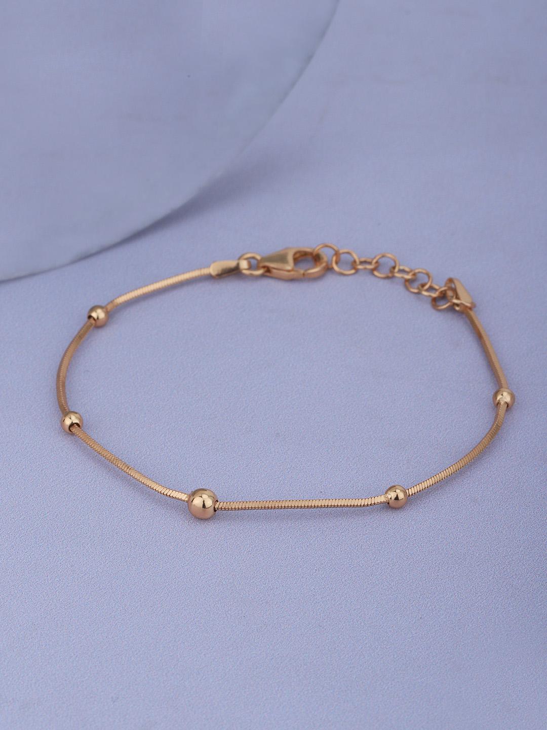 Buy Carlton London 18kt Rose Gold Plated With Ball Charm Bracelet ...