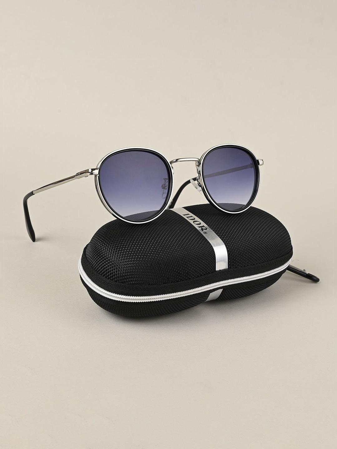 Buy IDOR Unisex Round Sunglasses With UV Protected Lens IDOR 3409 BLU -  - Accessories for Unisex