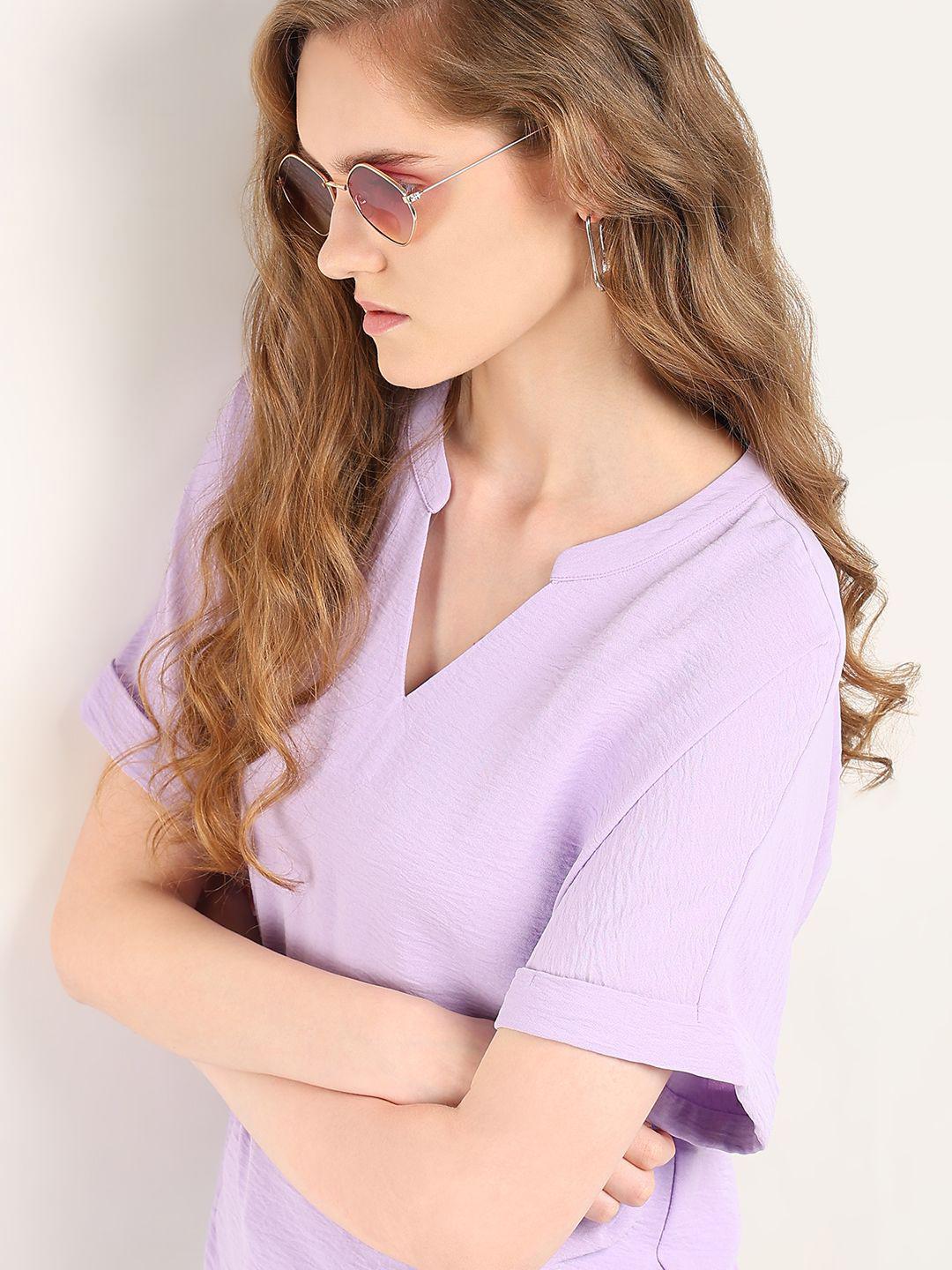 Buy Vero Moda Band Collar Extended Sleeves Casual Top - Tops for Women ...