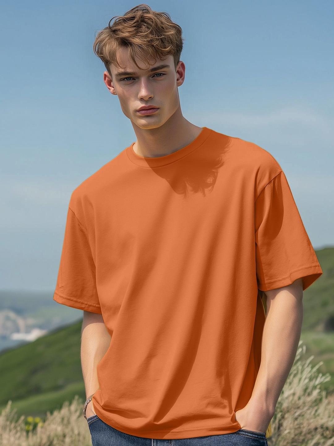 Men's Plus Size Round Neck Drop Shoulder T-Shirt