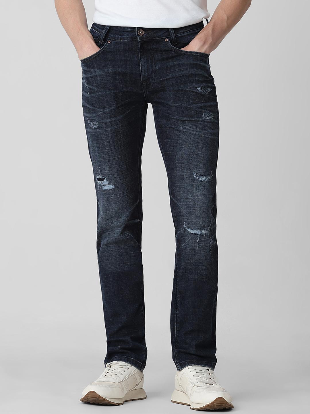Mufti Men Skinny Fit Low Distress Light Fade Stretchable Jeans