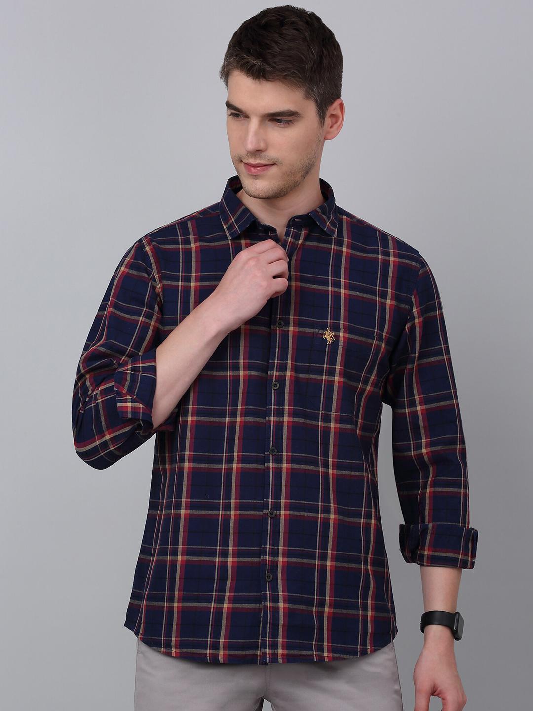 Cantabil Men Tartan Checks Opaque Casual Shirt