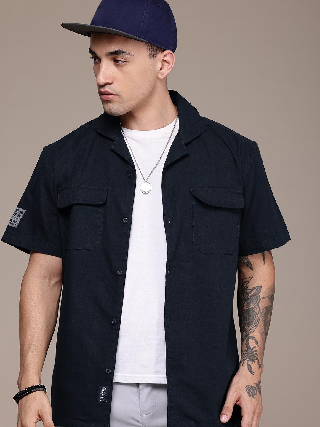 The Roadster Life Co. Drop-Shoulder Sleeves Relaxed Fit Pure Cotton Casual Shirt