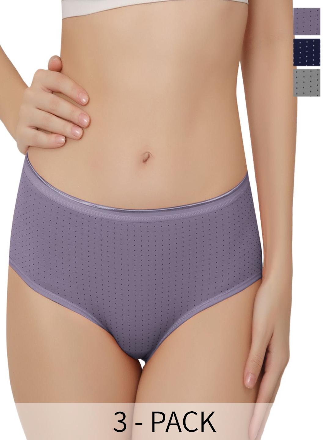 Buy Bella Voste Pack Of 3 Polka Dot Printed Leak Proof Hipster Briefs -  - Apparel for Women