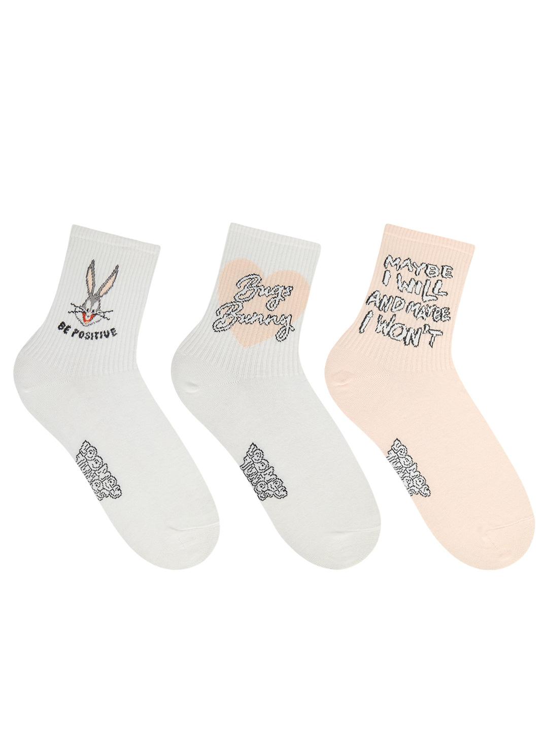 Buy Socksxpress Pack Of 3   Cartoon Themed Ribbed High Ankle  Socks -  - Accessories for Women