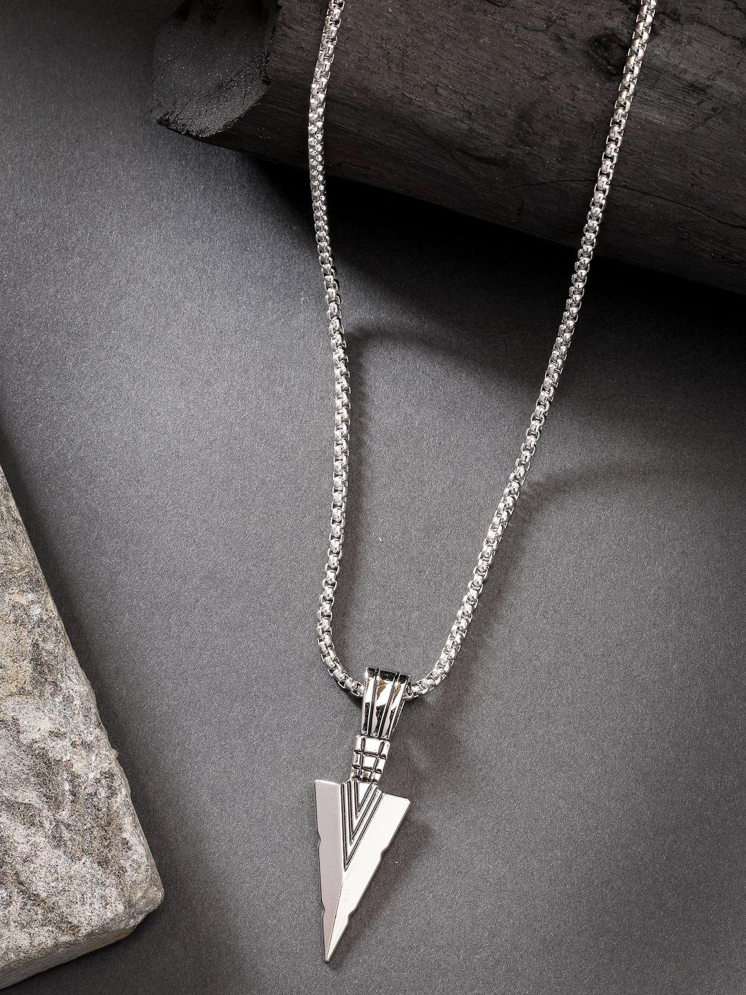 Buy NVR Men Silver Plated Pendant With Chain - - Accessories for Men