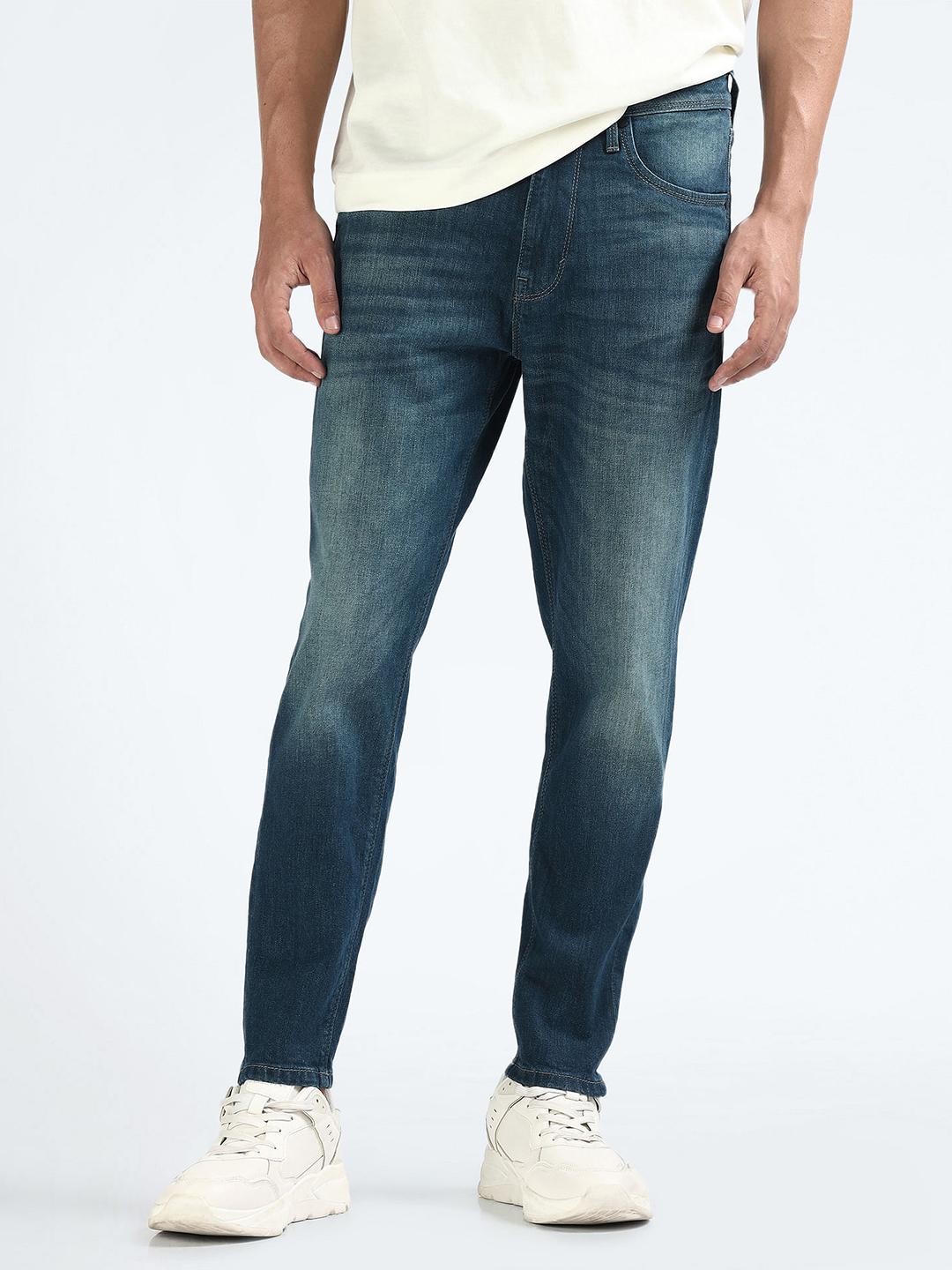 Flying Machine Mankle Men Tapered Fit Mid-Rise Clean Look Light Fade Stretchable Jeans