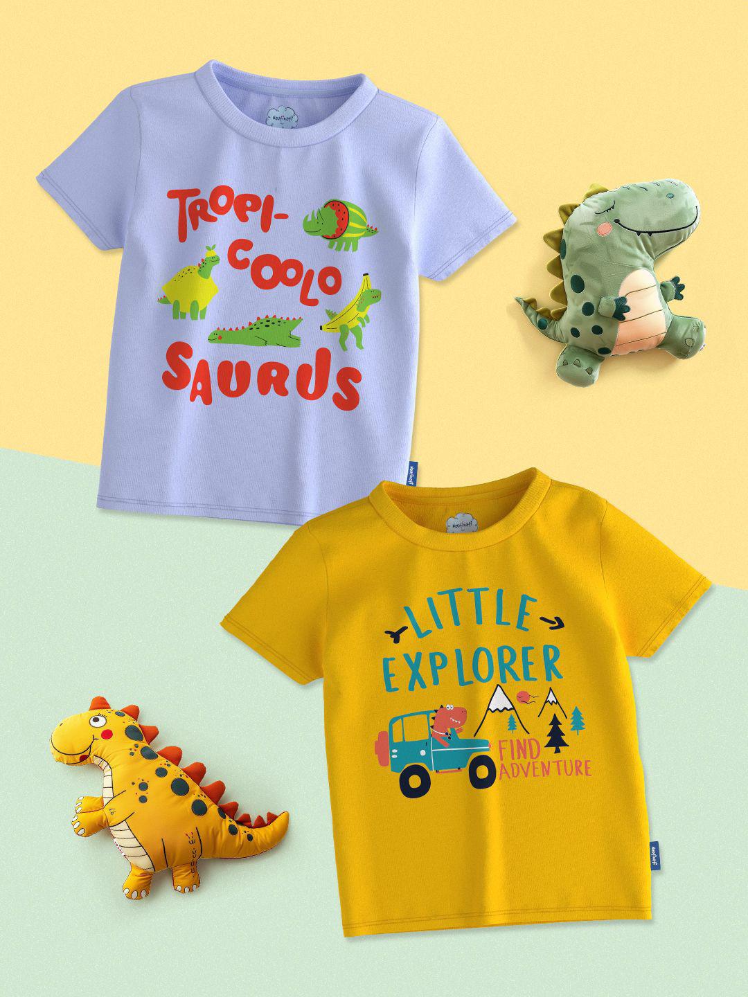 Buy Nauti Nati Boys 2 Printed Bio Finish Applique T Shirt - Tshirts for ...