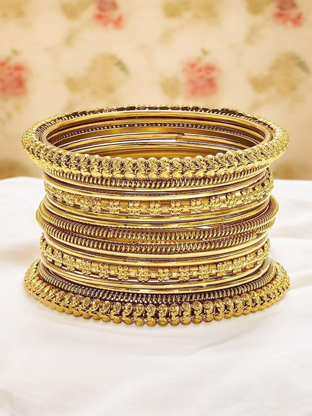 Buy OOMPH Set Of 16 Textured Bangles - Bangle for Women 30061278 | Myntra