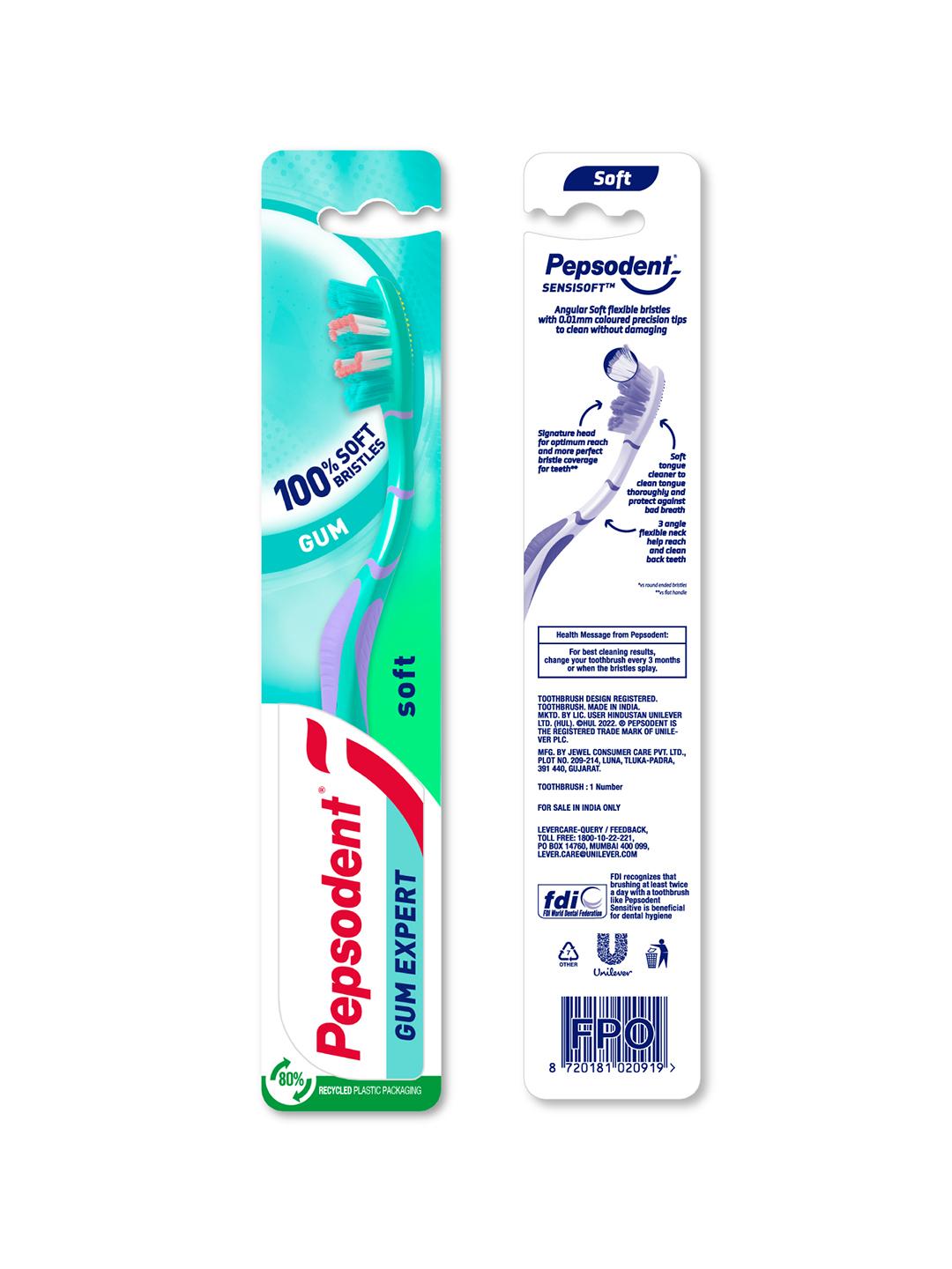 Buy Pepsodent Gum Expert Toothbrush With 100% Soft Bristles For Sensitive Gums & Teeth - - Personal Care for Unisex