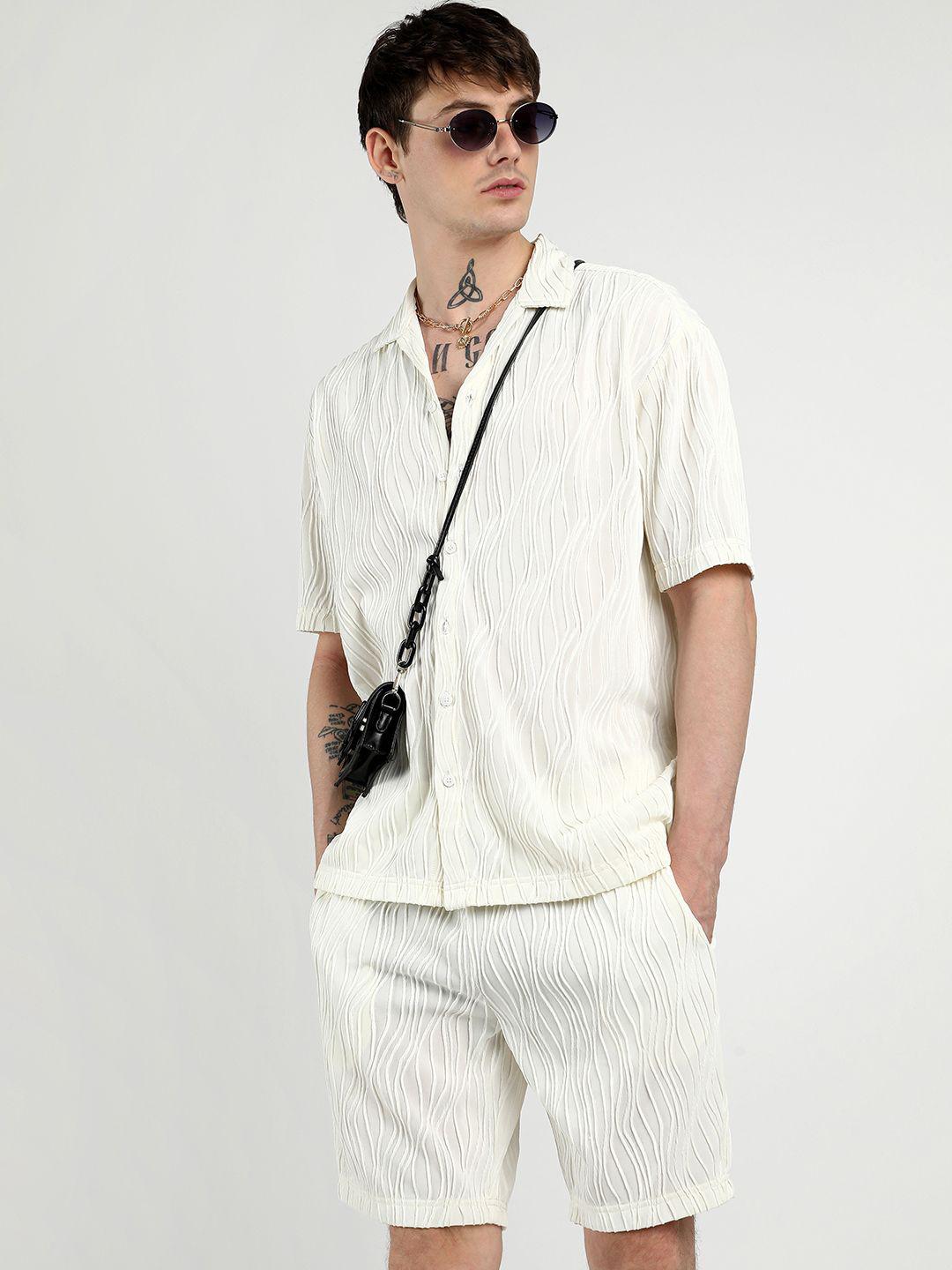 Buy Campus Self Designed Wave Shirt & Shorts Co Ords - - Apparel for Men