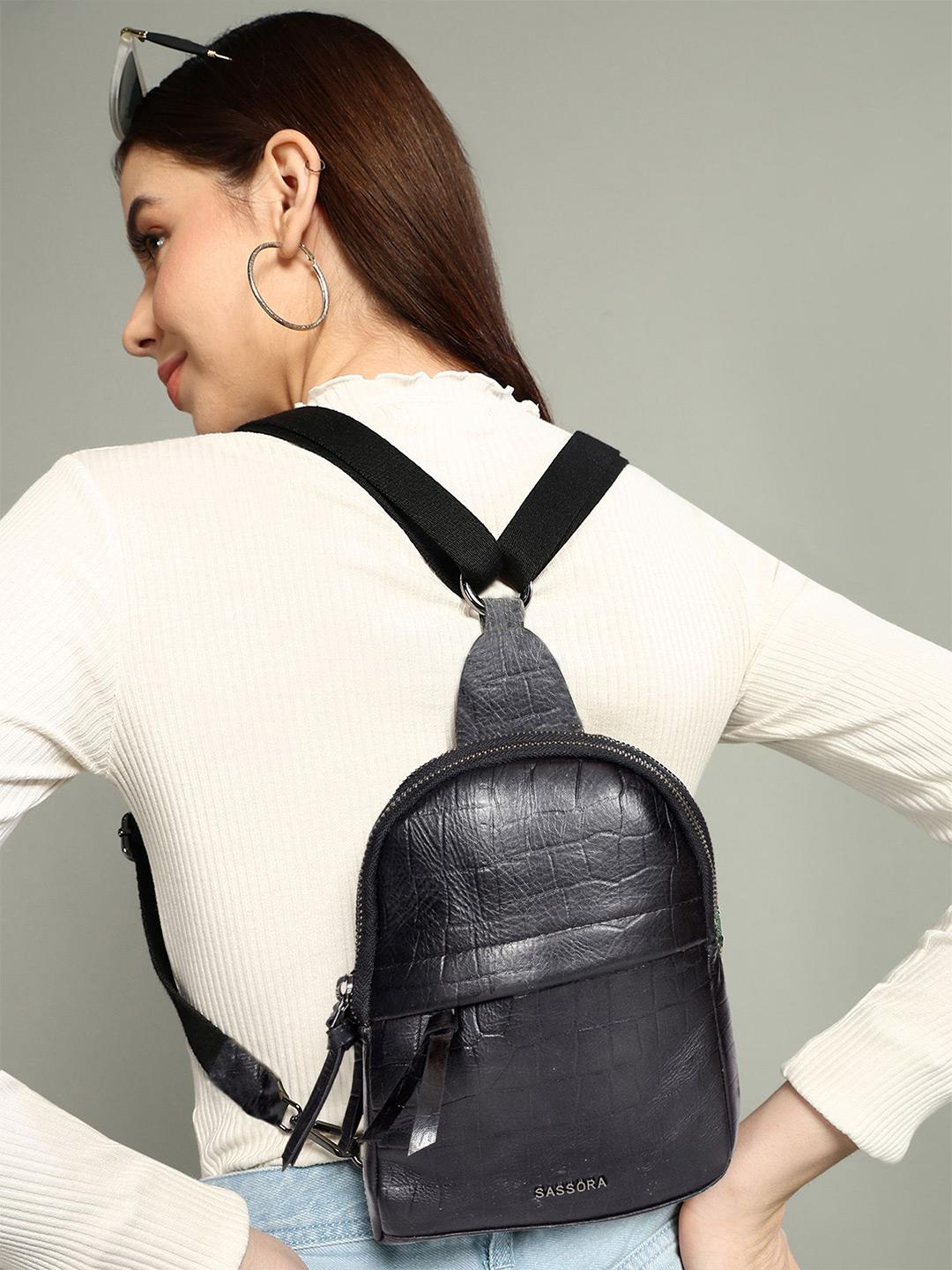 Buy Sassora Women Graphic Embellished Backpack With Compression Straps ...