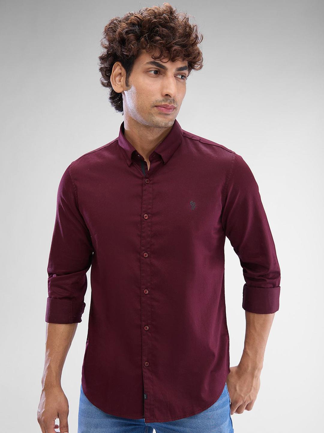 SPYKAR Men Solid Slim Fit Opaque Casual Shirt