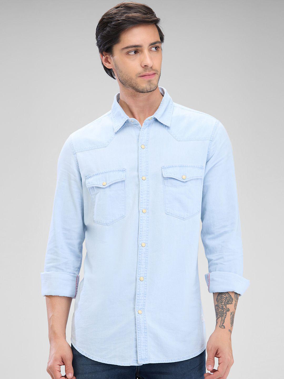 SPYKAR Men Solid Pocket Detailing Slim Fit Casual Shirt