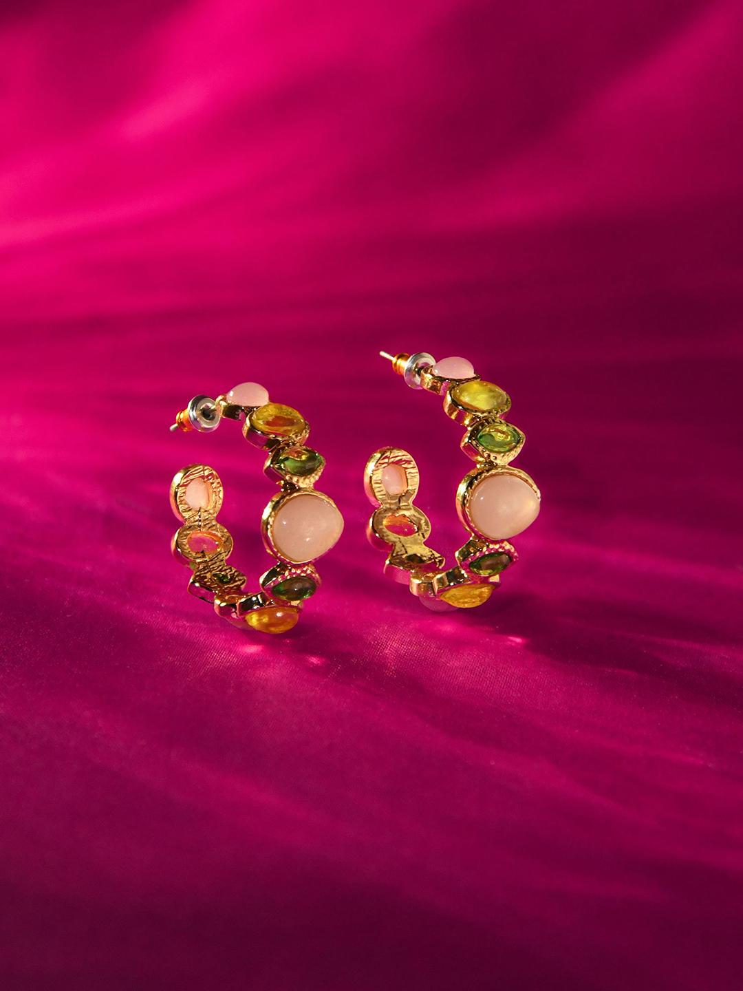 Buy Accessorize Crystal Studded Circular Hoop Earrings -  - Accessories for Women