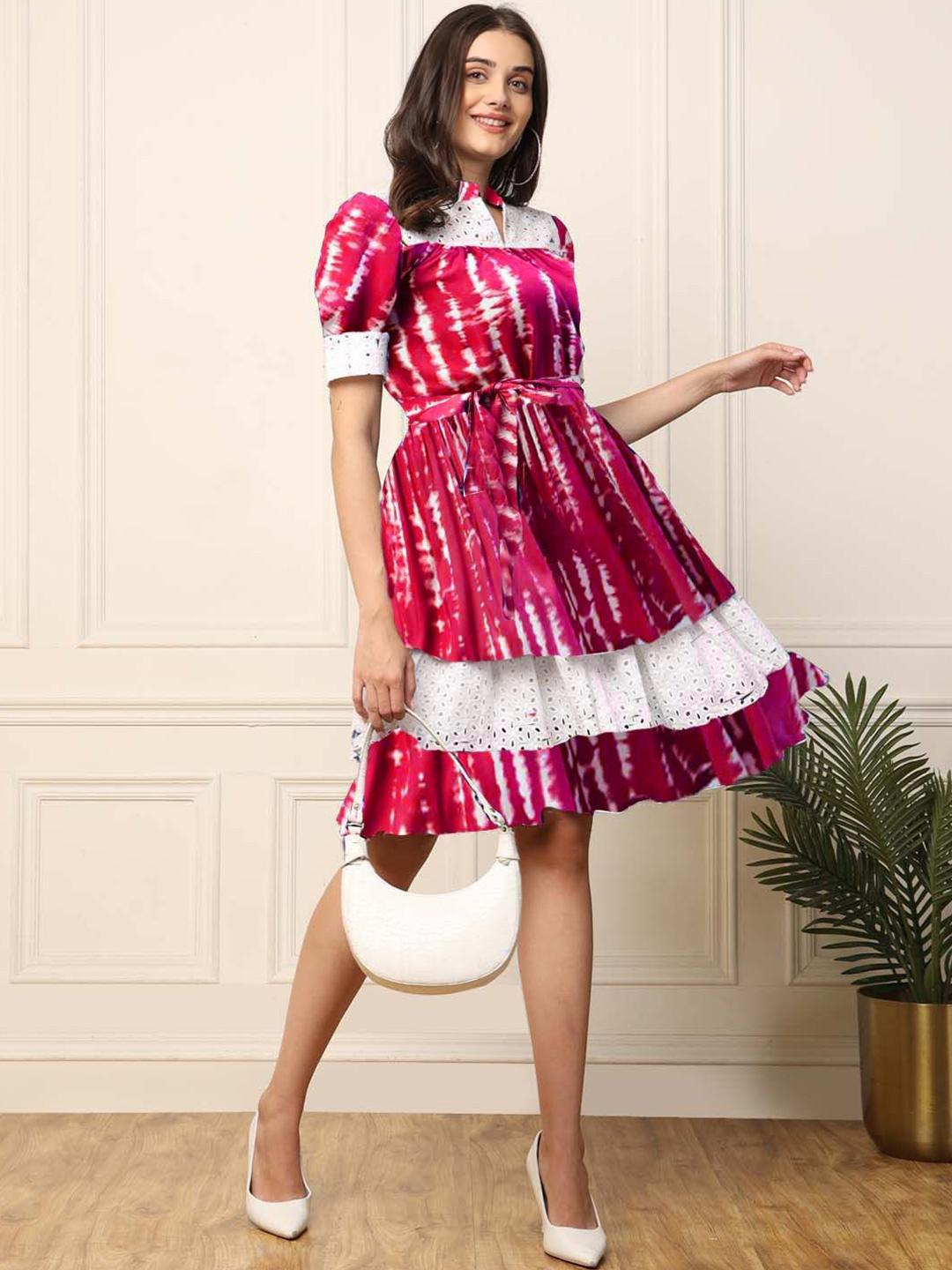 Rainbow Tie-Dye Schiffli Dress