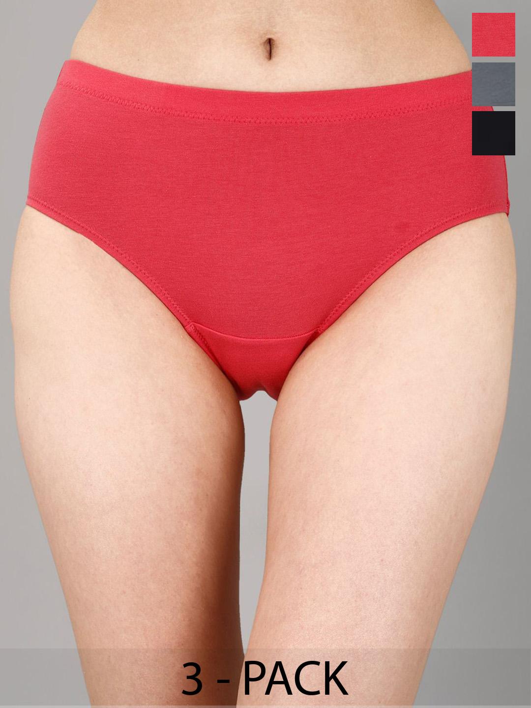 Soie Pack of 3 High Rise Cotton Hipster Briefs