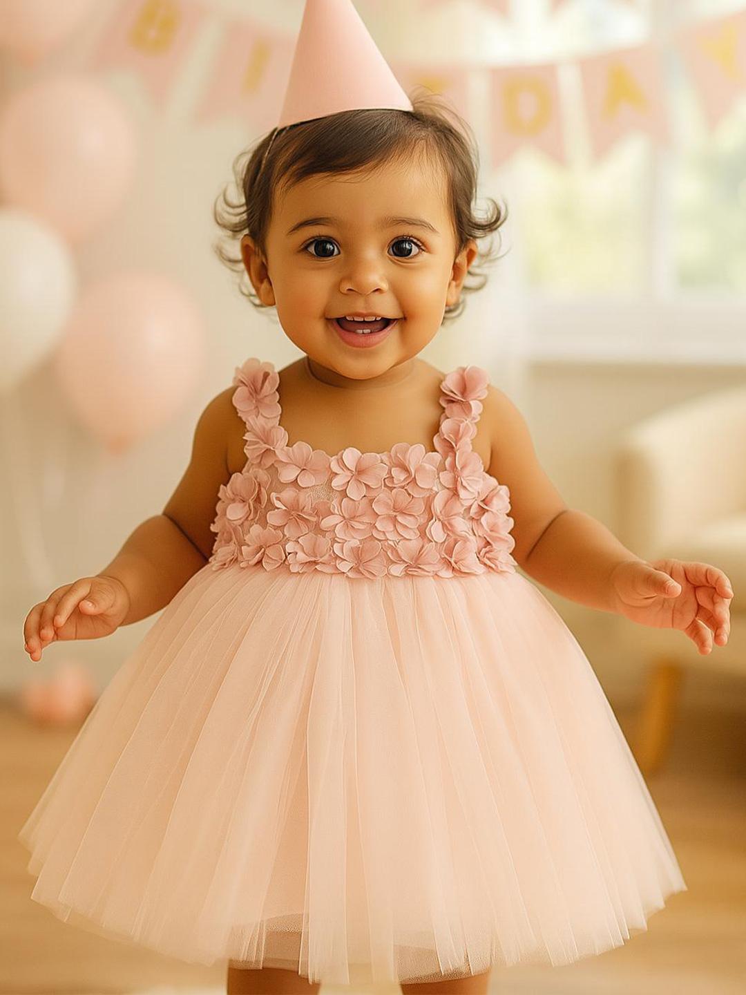 Buy MeeMee Floral Applique Fit & Flare Dress - Dresses for Girls ...