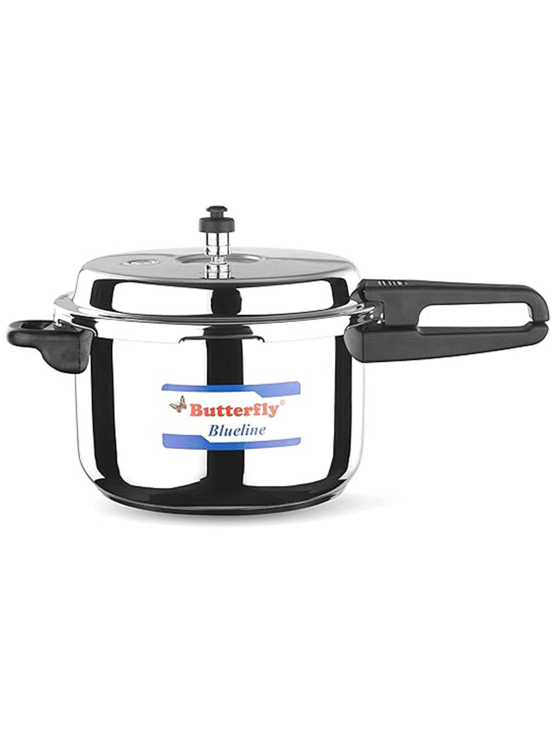 Buy Butterfly Blue Line Silver Toned Induction Base Stainless Steel Pressure Cooker 7.5 L - - Home for Unisex