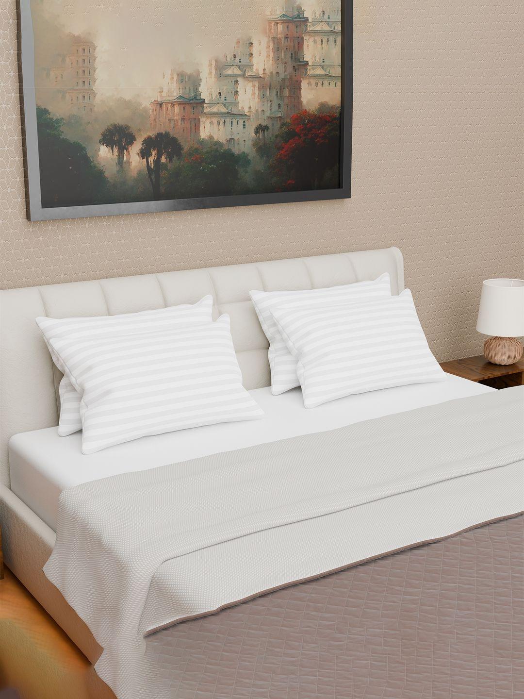 Buy Kuber Industries White Solid Polyester Ultra Soft Set Of 4 Ultra Soft Cotton Sleep Pillow 15 X 40 X 60 Cm - - Home for Unisex
