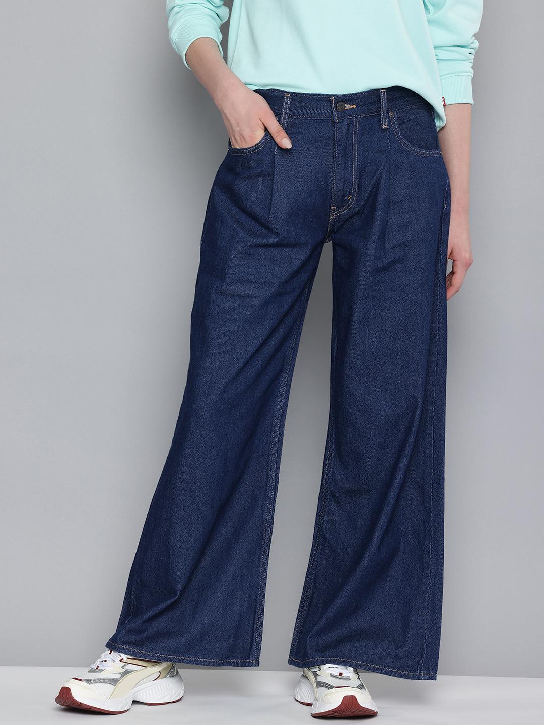 Levis Women Pure Cotton Baggy Dad Fit Wide Leg High-Rise Jeans