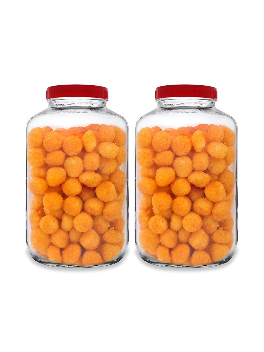 Buy Tyche Enterprises Piramal Transparent Glass Dishwasher Safe 2 Piece Screw Top Jar 4.5L -  - Home for Unisex