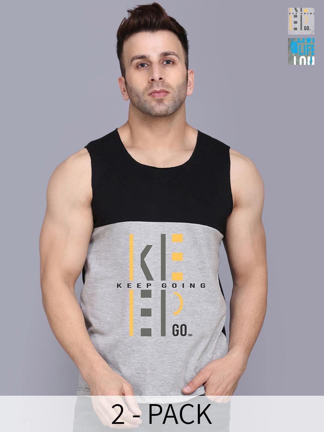 Buy SLOWLORIS Pack Of 2 Printed Bio Wash Innerwear Vests -  - Apparel for Men