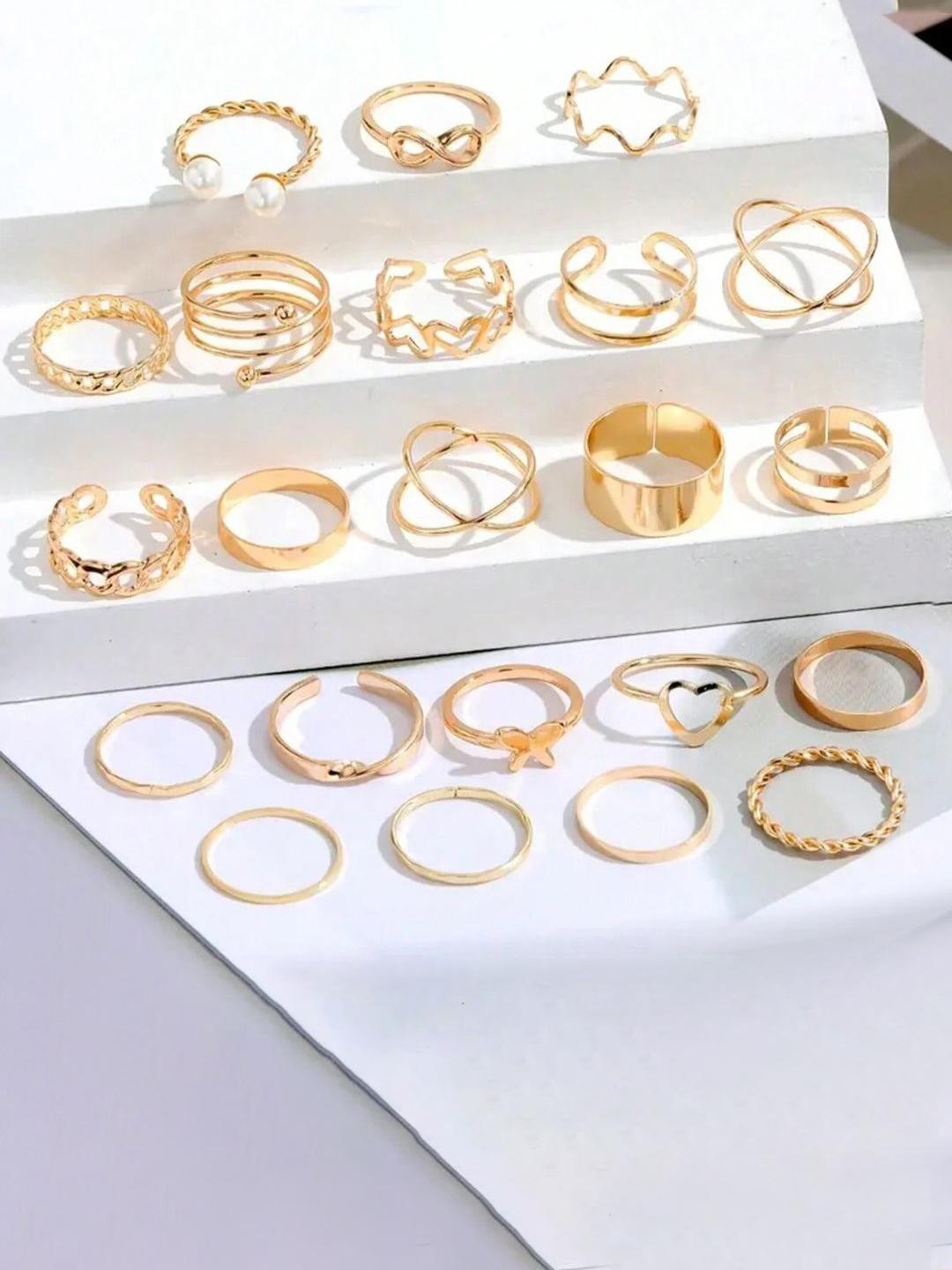 Buy YouBella Set Of 22 Gold Plated Finger Ring - - Accessories for Women