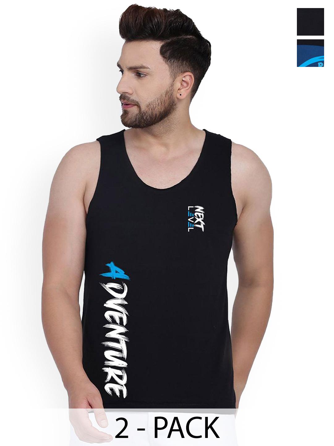 Buy SLOWLORIS Pack Of 2 Men Printed Gym Innerwear Vests -  - Apparel for Men