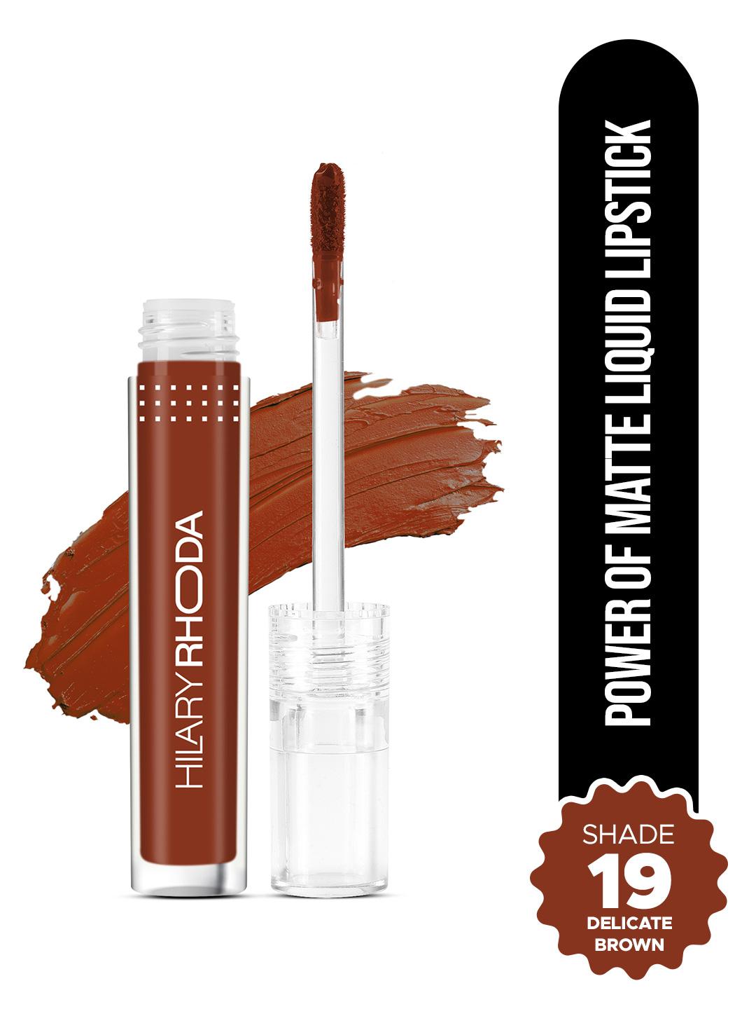Buy Hilary Rhoda Power Of Matte Liquid Lipstick Long Lasting 3ml  Delicate Brown, Shade No. 19 -  - Personal Care for Women