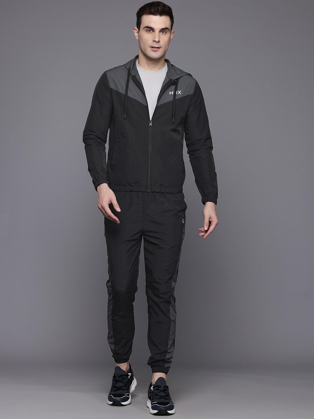 Buy HRX By Hrithik Roshan Colourblocked Rapid Dry Running Tracksuit ...