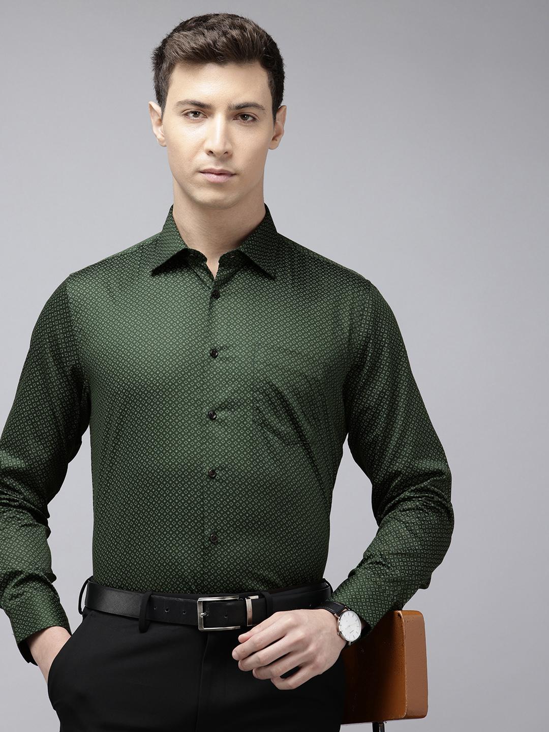 Men's Multi Premium Slim Fit Geometric Printed Cotton Casual Shirt