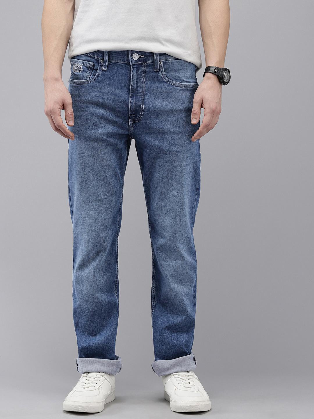 U.S. Polo Assn. Denim Co. Men Harold Slim Straight Fit Light Fade Stretchable Jeans