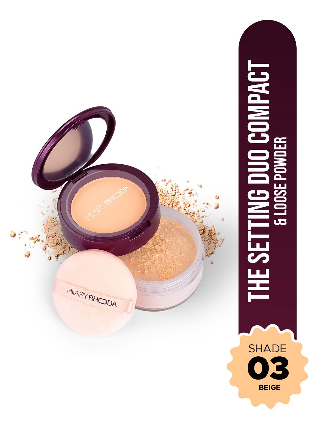 Buy Hilary Rhoda The Setting Duo 2 In 1 Compact & Loose Powder 32 G Beige, Shade No. 03 - - Personal Care for Unisex