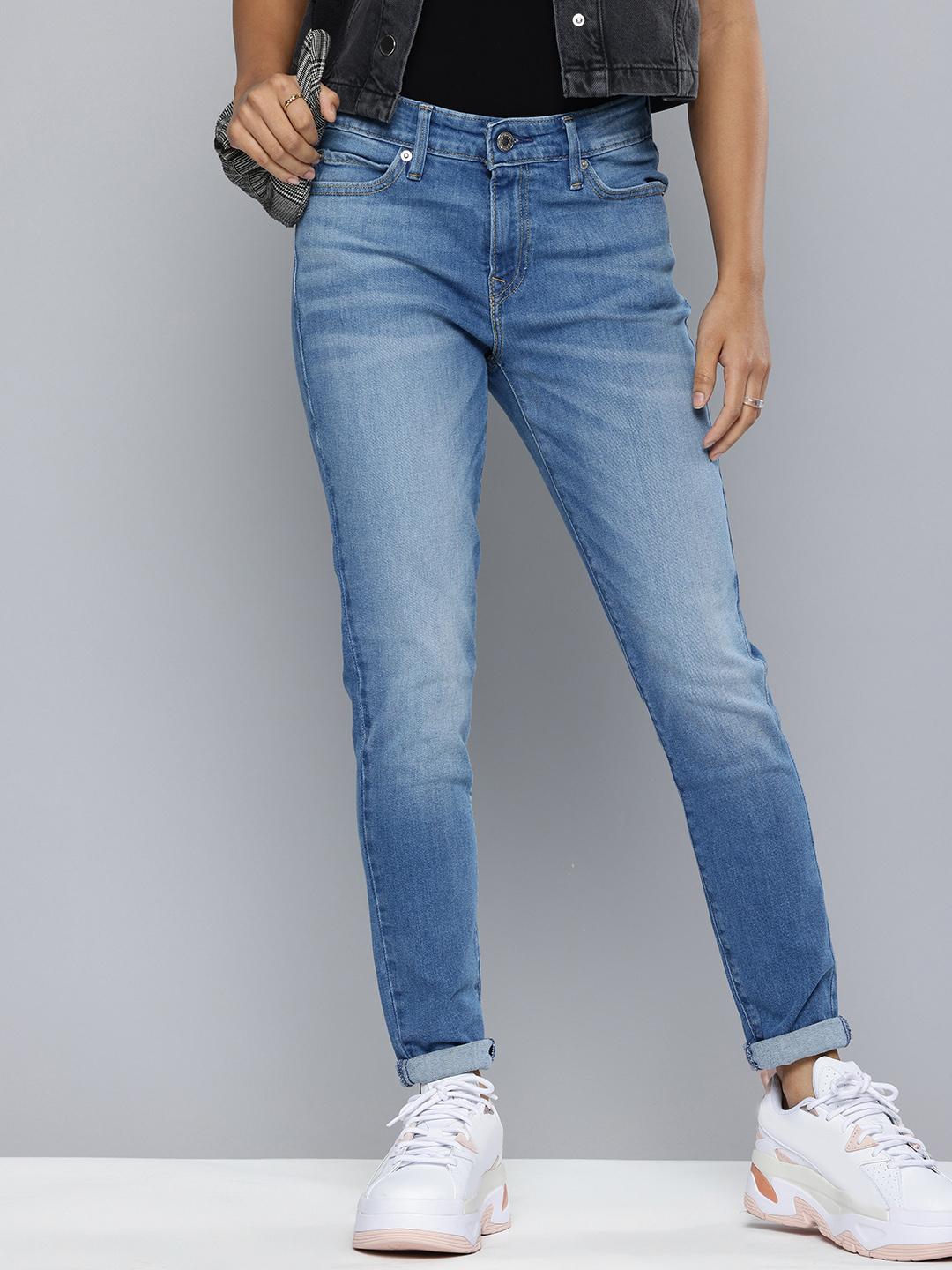 Levis Women 711 Skinny Fit Heavy Fade Stretchable Jeans