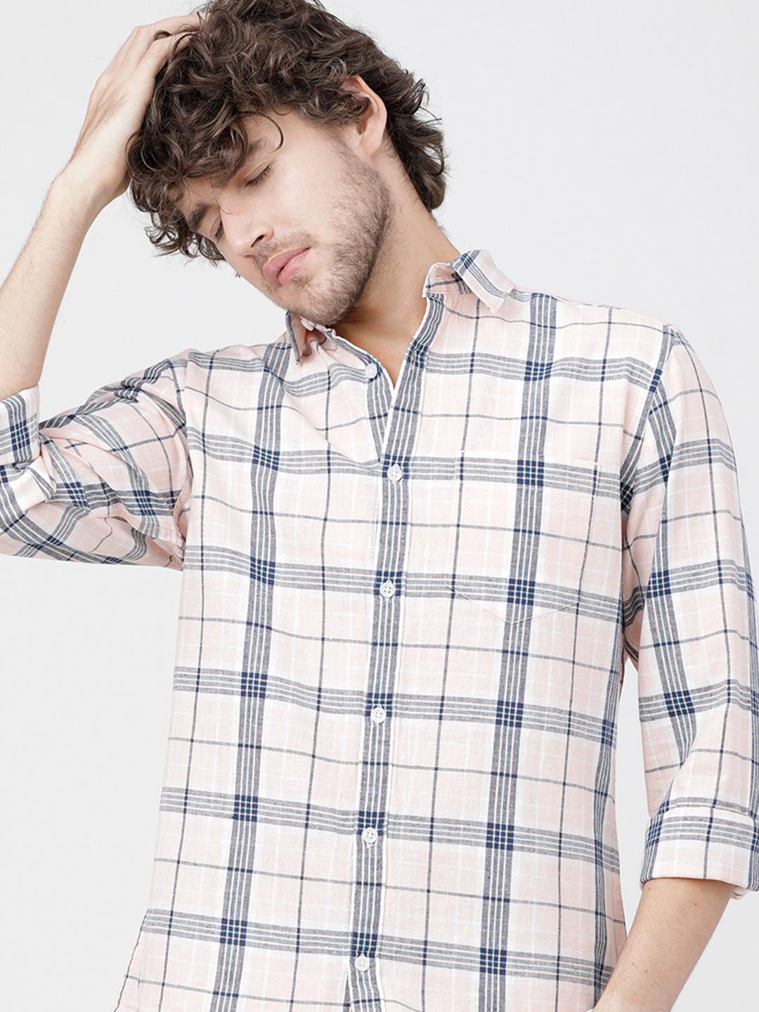 HIGHLANDER Men Slim Fit Checked Shirt