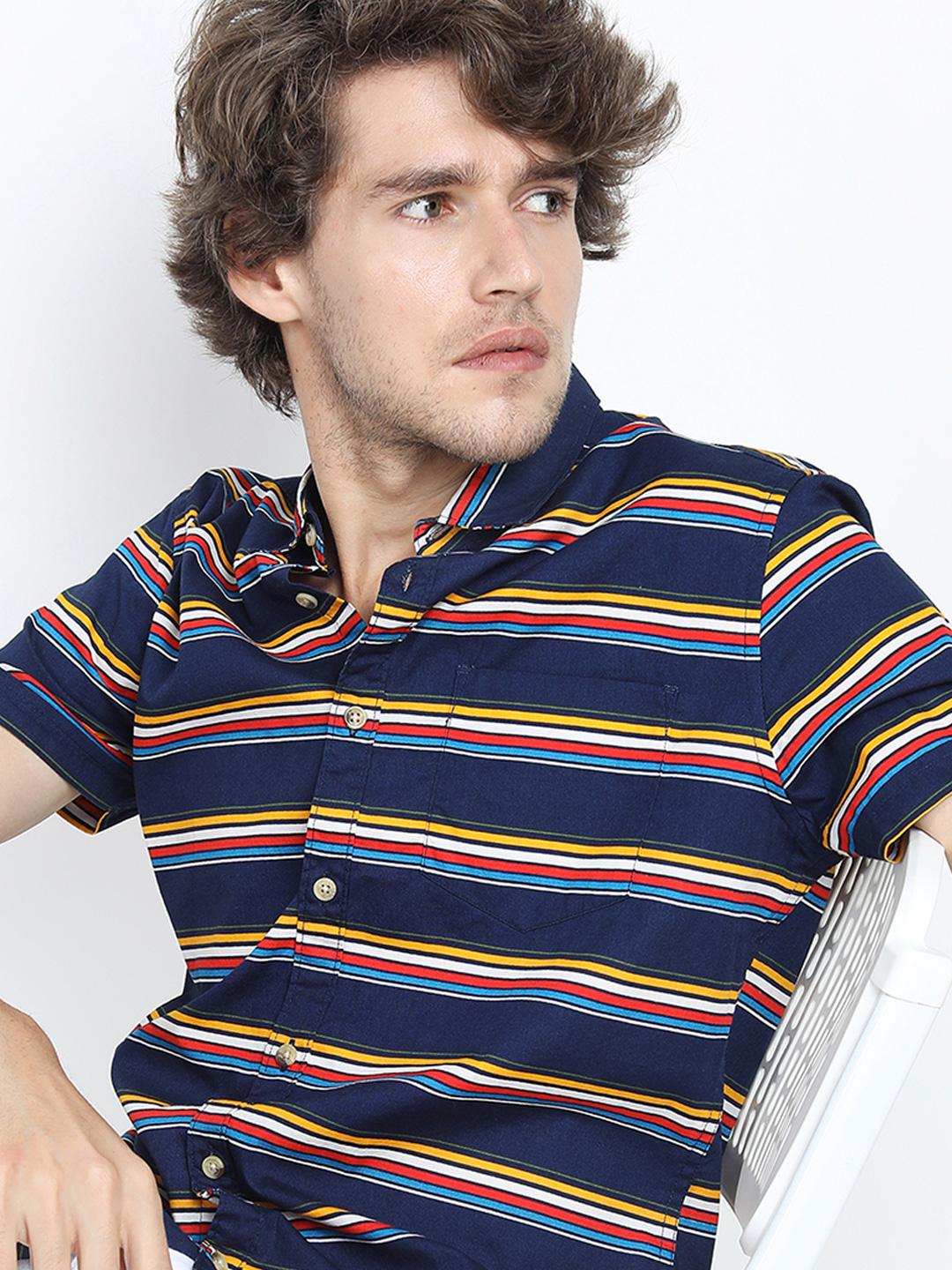 Highlander Men Slim Fit Striped Shirt