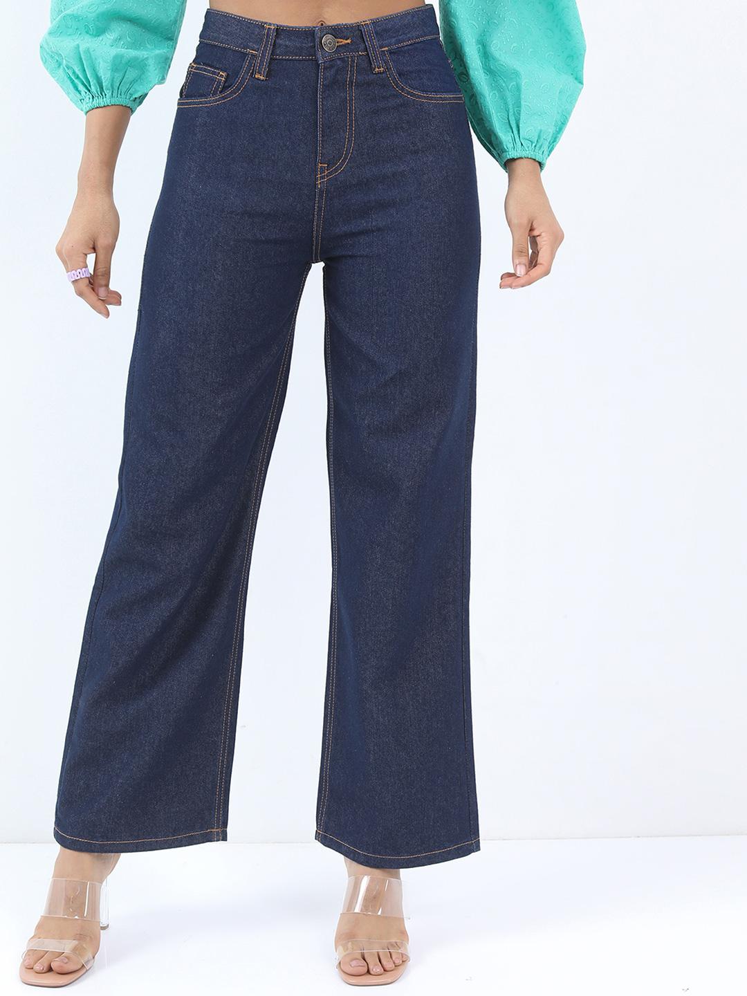 Tokyo Talkies Women Solid Flared Stretchable Mid-Rise Jeans