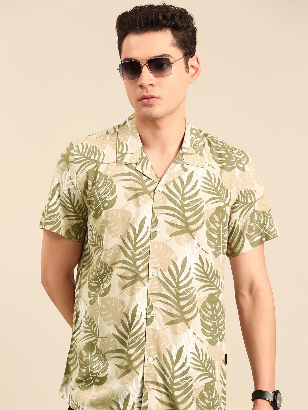 Being Human Tropical Printed Slim Fit Casual Shirt