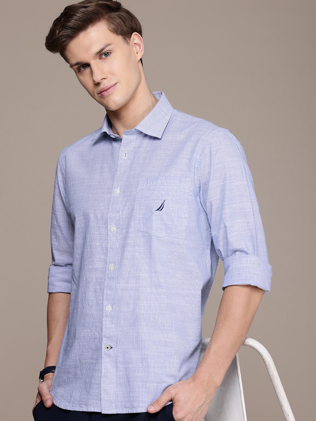 Nautica Men Smart Slim Fit Striped Casual Shirt