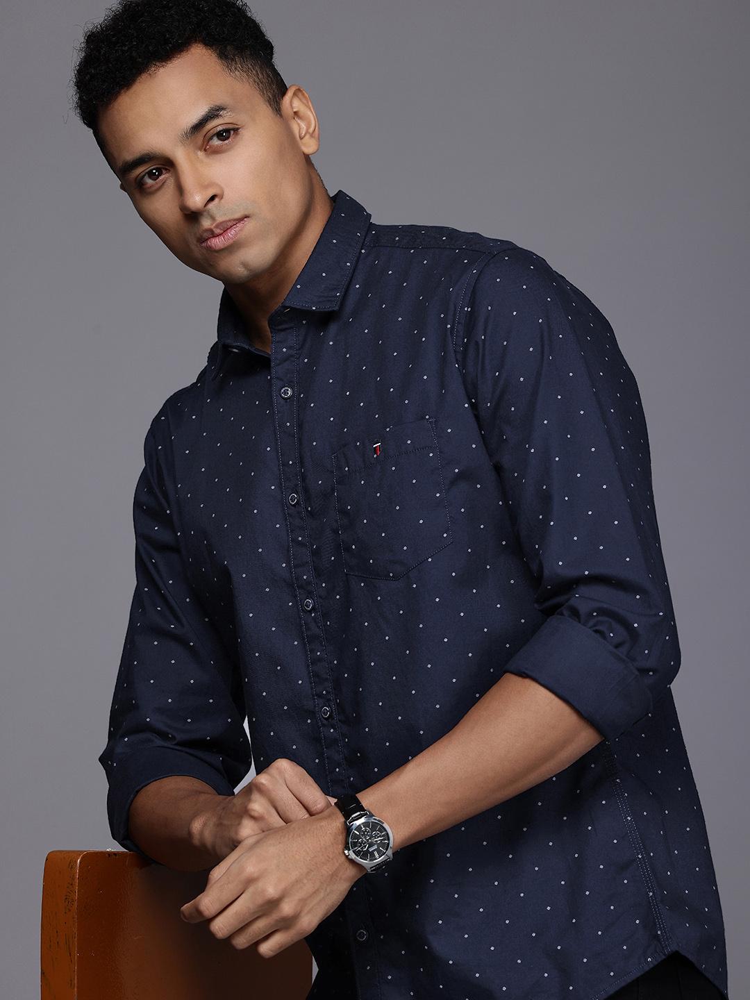 Louis Philippe Jeans Slim Fit Opaque Printed Pure Cotton Casual Shirt