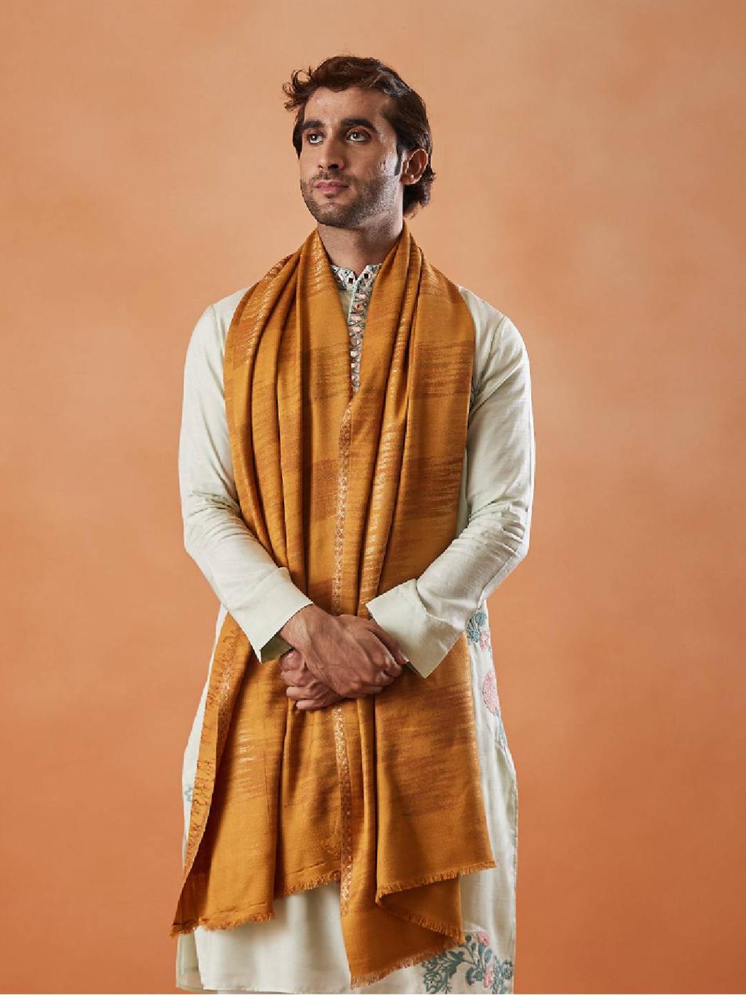 Buy Pashmoda Rukhsaar Kaani Abstract Woven Design Shawl - - Apparel for Men