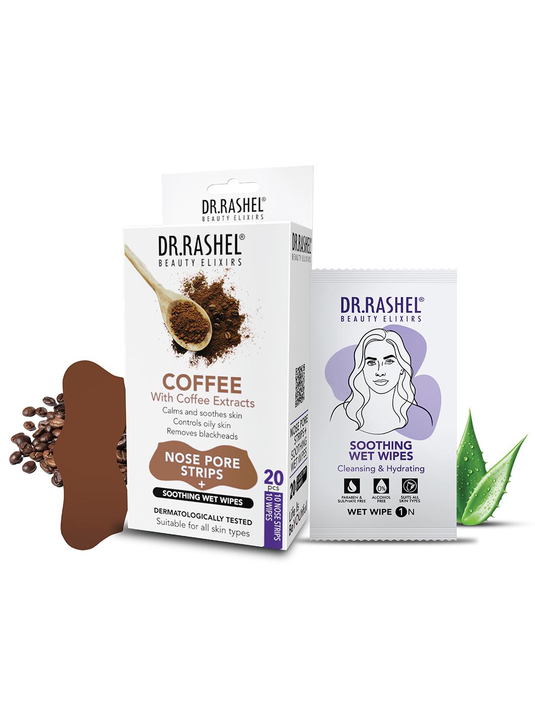 Buy DR.RASHEL Pack Of 20 Coffee Nose Strips & Wet Wipes  10 Strips & 10 Wipes -  - Personal Care for Unisex
