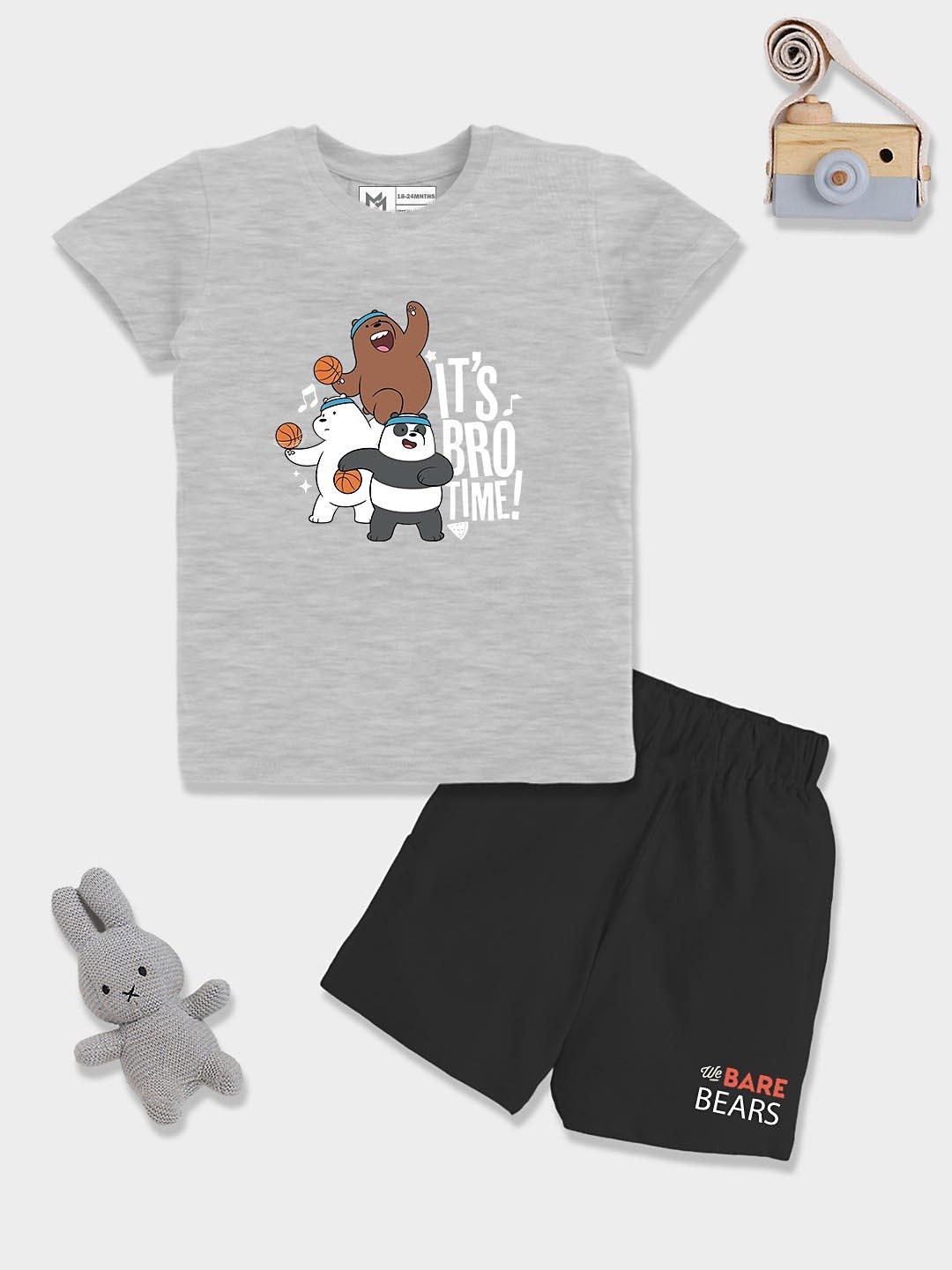 Buy YK X Minute Mirth Boys We Bare Bears Printed Pure Cotton T Shirt & Shorts - - Apparel for Boys