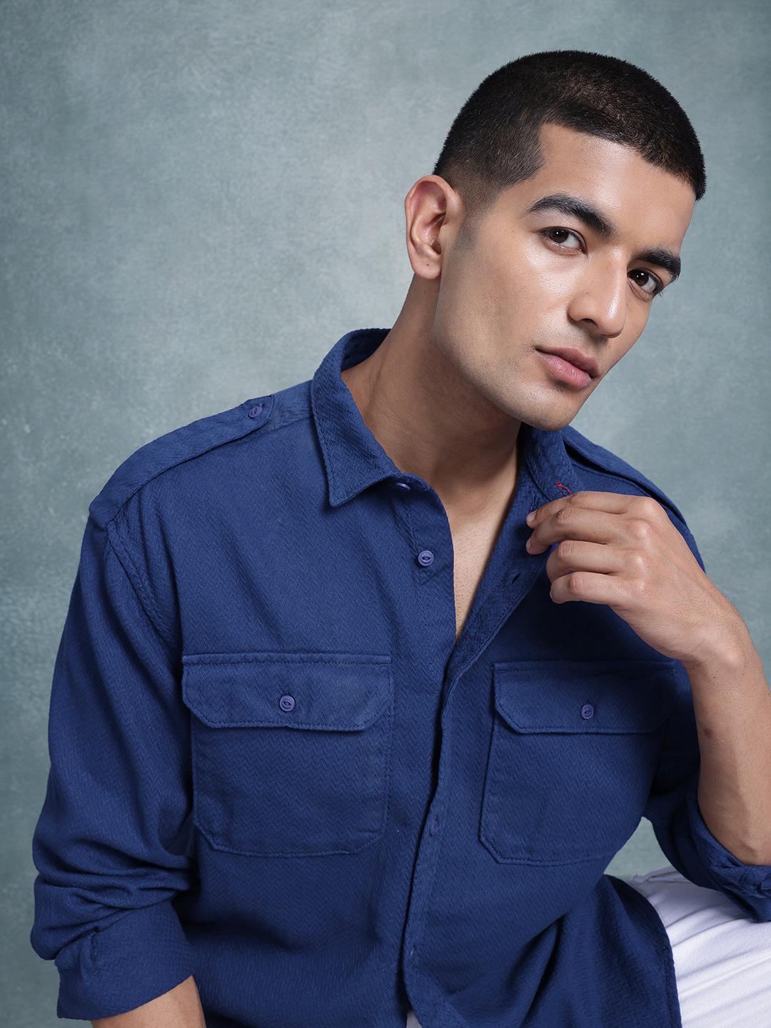 The Roadster Life Co. Self Designed Pure Cotton Relaxed Fit Casual Shirt