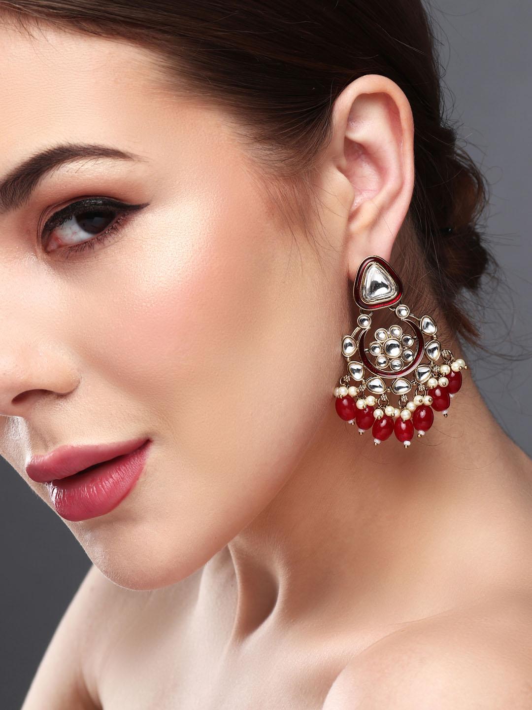 Buy Anvik Gold Plated Beaded Contemporary Chandbalis -  - Accessories for Women