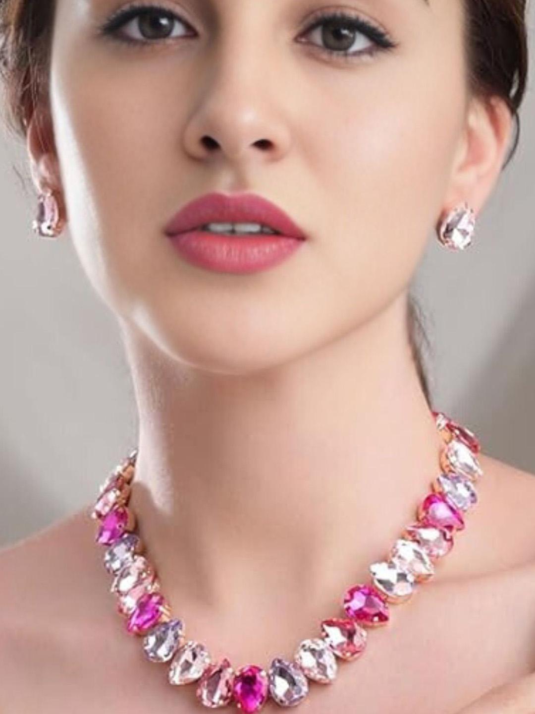 Buy MANSIYAORANGE 18K Gold Plated Stones Studded Jewellery Set - - Accessories for Women