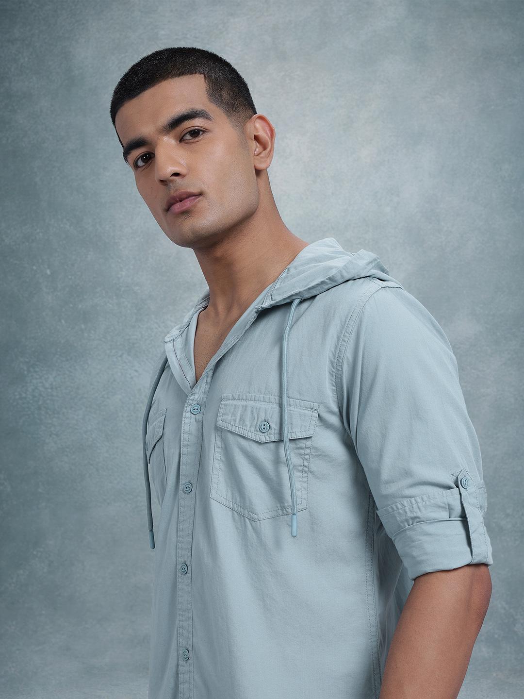 The Roadster Life Co. Pure Cotton Hooded Shirt