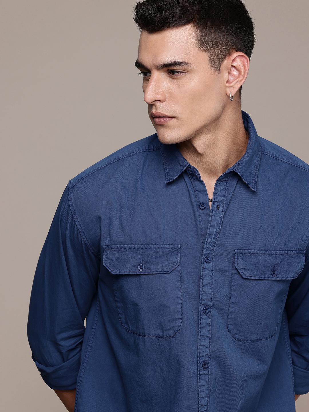 The Roadster Life Co. Pure Cotton Drop-Shoulder Sleeves Relaxed Fit Casual Shirt